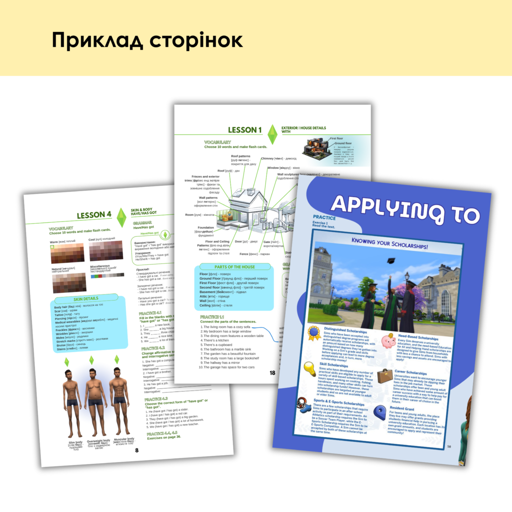 НАБІР ВОРКБУКІВ THE SIMS (частина 1 + частина 2)