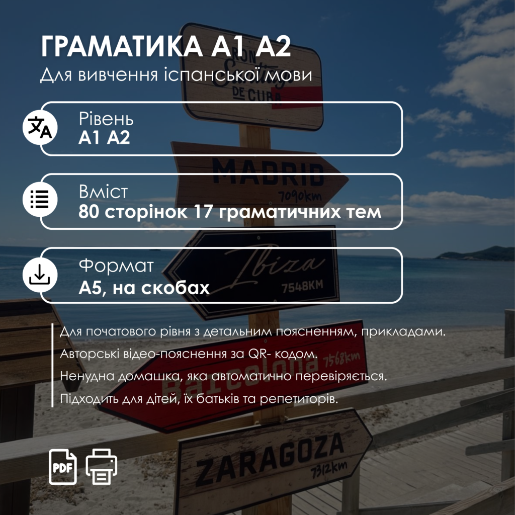 ІСПАНСЬКА МОВА | ГРАМАТИКА А1 А2